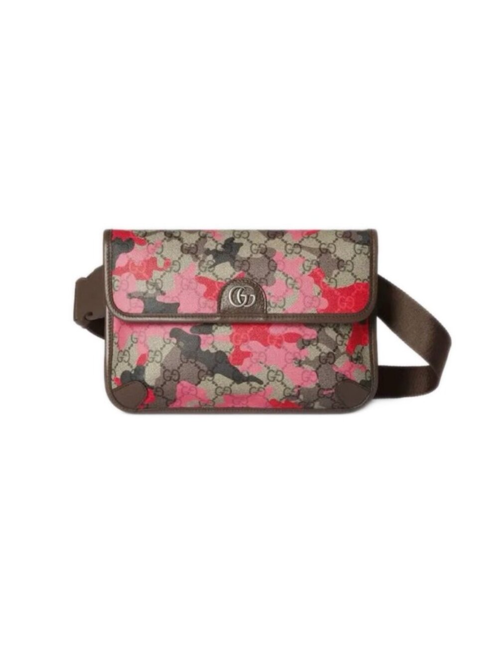 Gucci Marbled GG Monogram Camouflage Small Belt/Crossbody Bag Red Pink Brown 80c